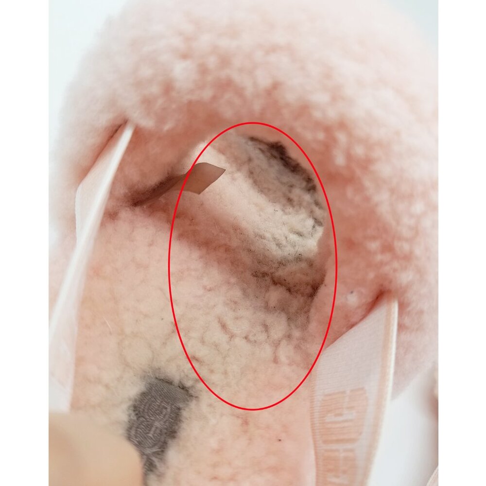 UGG Women's 9 Oh Fluffita Platform Slip On Sheepskin Sherpa Sandal in Pink $110 - Picture 16 of 16